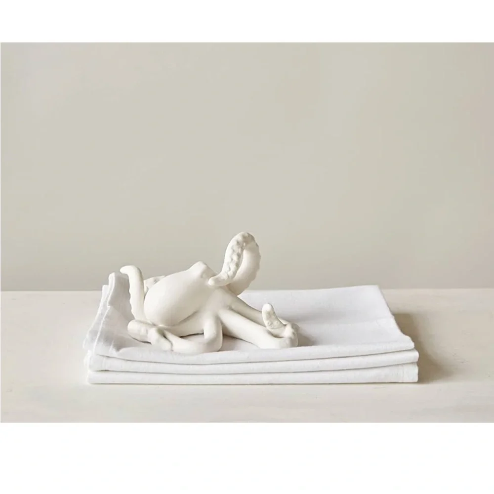 Creative Co-Op Decorative Bisque Stoneware Octopus Table Topper White - Picture 7 of 8